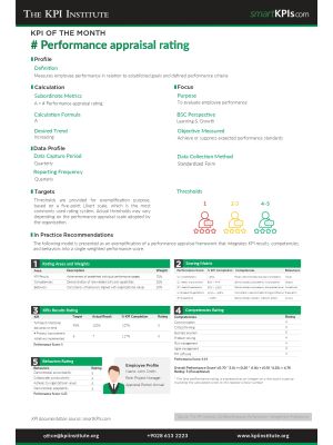 KPI of April:# Performance appraisal rating