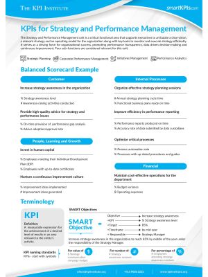 KPIs for Strategy and Performance Management