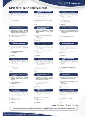 KPIs for Health and Wellness