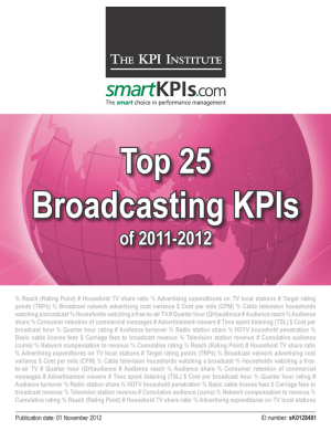 Top 25 Broadcasting (TV and Radio) KPIs of 2011-2012
