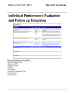 Individual Performance Evaluation and Follow up Templates