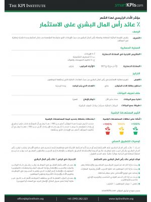 KPI of April: % Human Capital Return on Investment (HCROI) Arabic