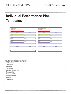 Individual Performance Plan Templates