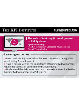 The role of training & development in PM Systems