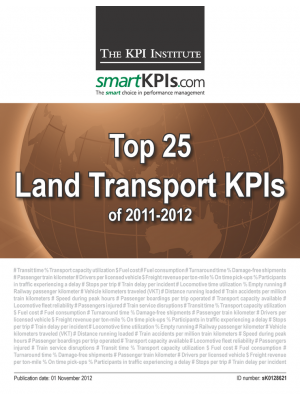 Top 25 Land Transport (Road & Rail) KPIs of 2011-2012