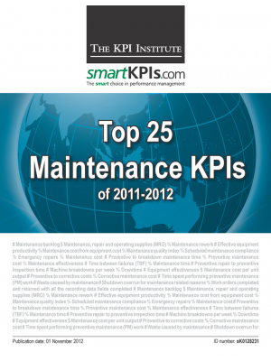 Top 25 Maintenance KPIs of 2011-2012