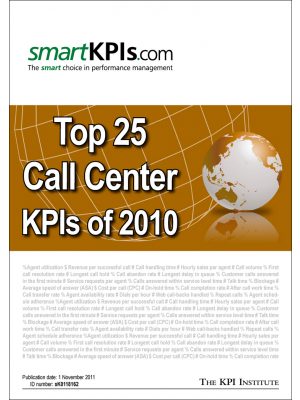 Top 25 Call Center KPIs of 2010