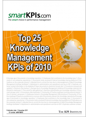 Top 25 Knowledge Management KPIs of 2010