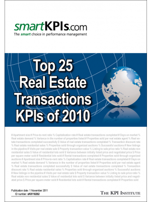 Top 25 Real Estate Transactions KPIs of 2010