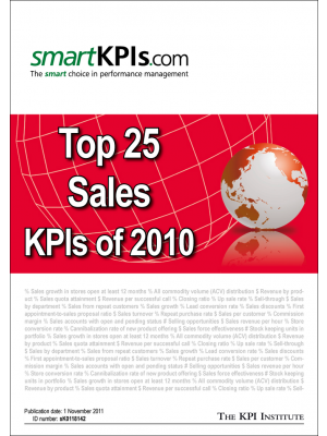 Top 25 Sales KPIs of 2010