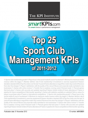 Top 25 Sport Club Management KPIs of 2011-2012