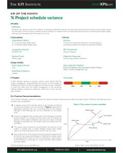 KPI of August: % Project schedule variance