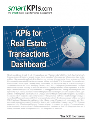 KPIs for Real Estate Transactions Dashboard