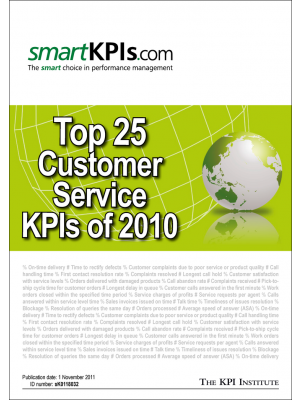 Top 25 Customer Service KPIs of 2010