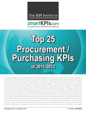 Top 25 Procurement / Purchasing KPIs of 2011-2012